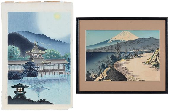 Tomikichiro Tokuriki Two Courtyard Of The Heian Shrine In Kyoto Izu Eri Coast Mutualart