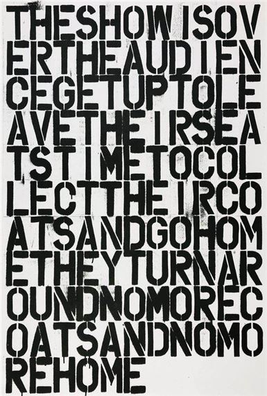 Untitled (The Show Is Over) by Felix González-Torres, Christopher Wool, 1993