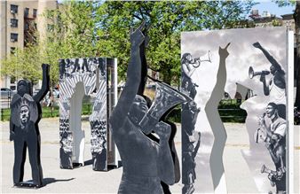 Plywood Boards Used to Shutter New York Shops Are Transformed into Canvases for Local Artists