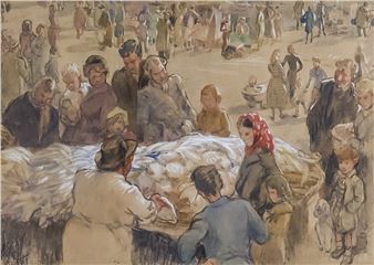 Fish market scene - Flora Caroline Twort