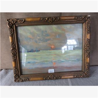 Coucher de soleil sur le port - Herman Bogaerd