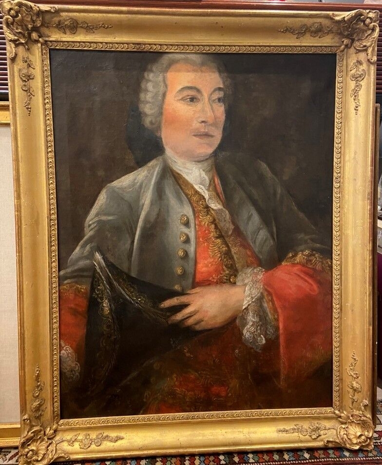 French School, 18th Century Portrait de JeanJacques de VEYRAC au tricorne. MutualArt