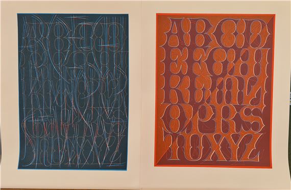 a suite of 12 unframed Alphabet by David Kindersley, 1983
