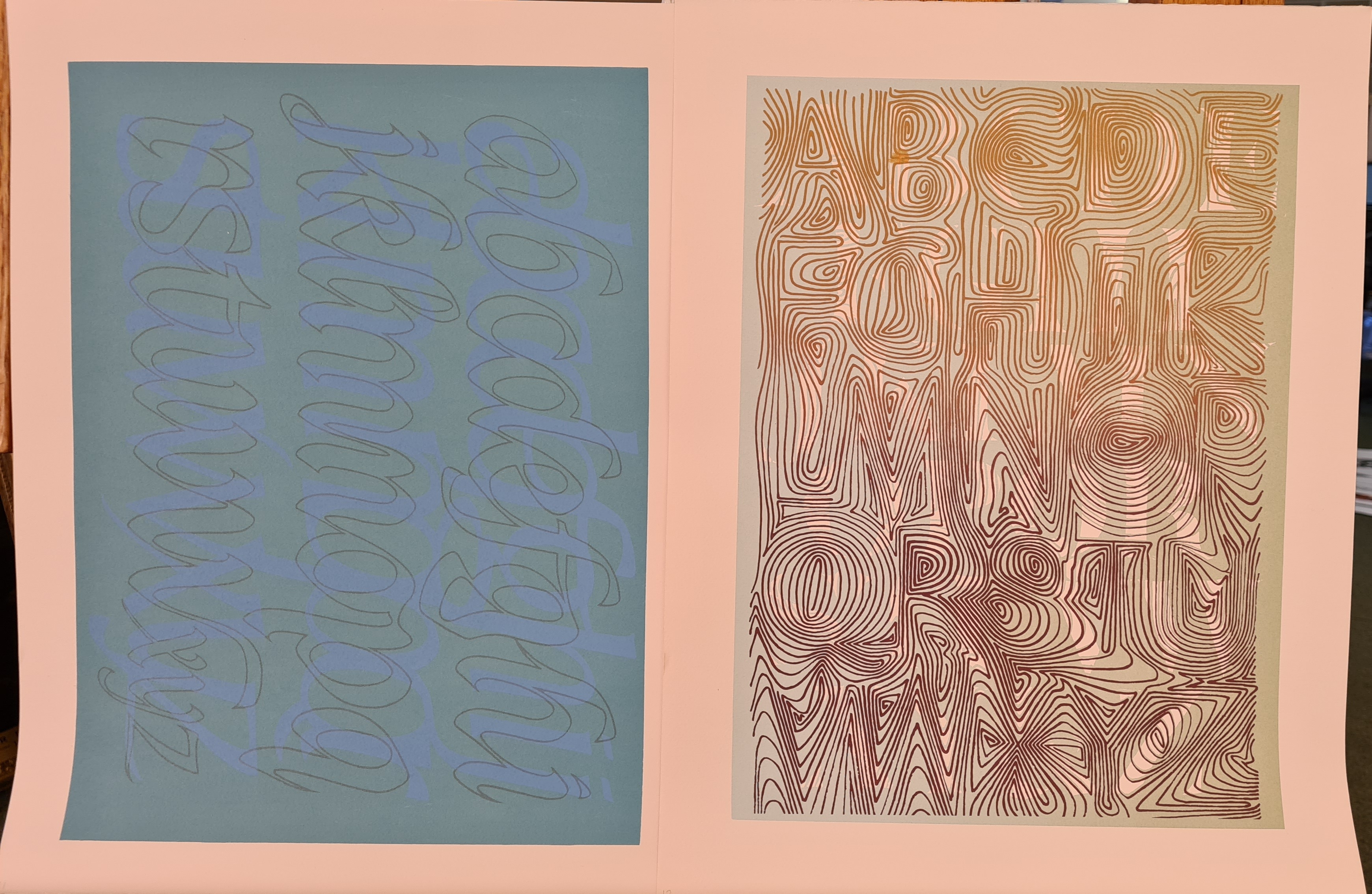 Artwork by David Kindersley, a suite of 12 unframed Alphabet, Made of prints