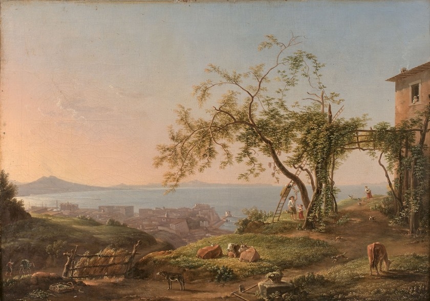 Artwork by Simon-Joseph-Alexandre-Clément Denis, Vue des hauteurs de Naples, Made of oil on canvas