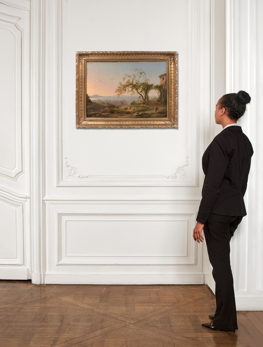 Artwork by Simon-Joseph-Alexandre-Clément Denis, Vue des hauteurs de Naples, Made of oil on canvas