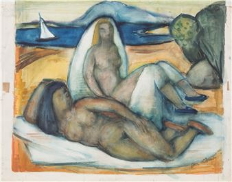 PAAR AQUARELLE MIT AKTDARSTELLUNGEN - Eva Kohler