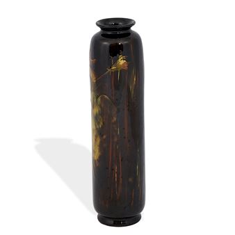 Aurelian earthenware vase with carnation decorationals on side - Albert Haubrich