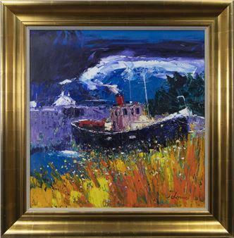 STREAM UP ON NICKS TUG AT CRINAN - John Lowrie Morrison