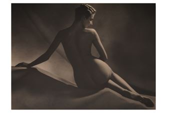 Back view nude on canvas background - Martin Riedl