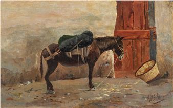 Cavallo nella stalla - Augusto Cecchi