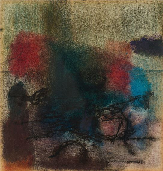 Abstract Composition with Birds by Louis Maqhubela, 1968