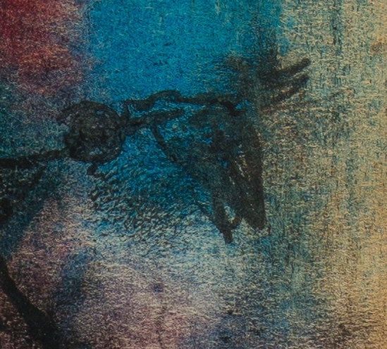 Artwork by Louis Maqhubela, Abstract Composition with Birds, Made of pastel and charcoal on paper