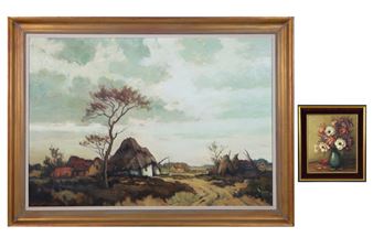 “Landschap met huisje” en “Bloemstilleven” - Maurice Sterck