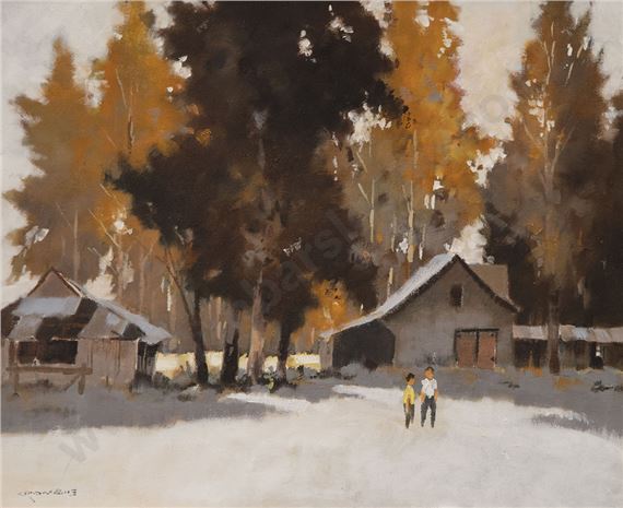 Old Farm Buildings North Canterbury by Allan Crombie