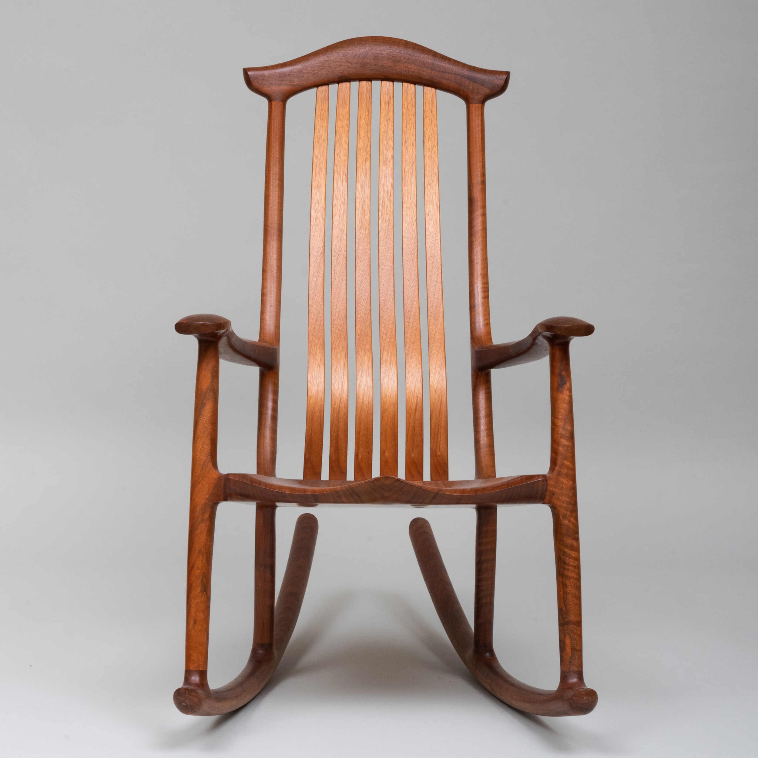 Artwork by Robert Erickson, 'South Yuba' Rocking Chair, Made of Walnut and Maple