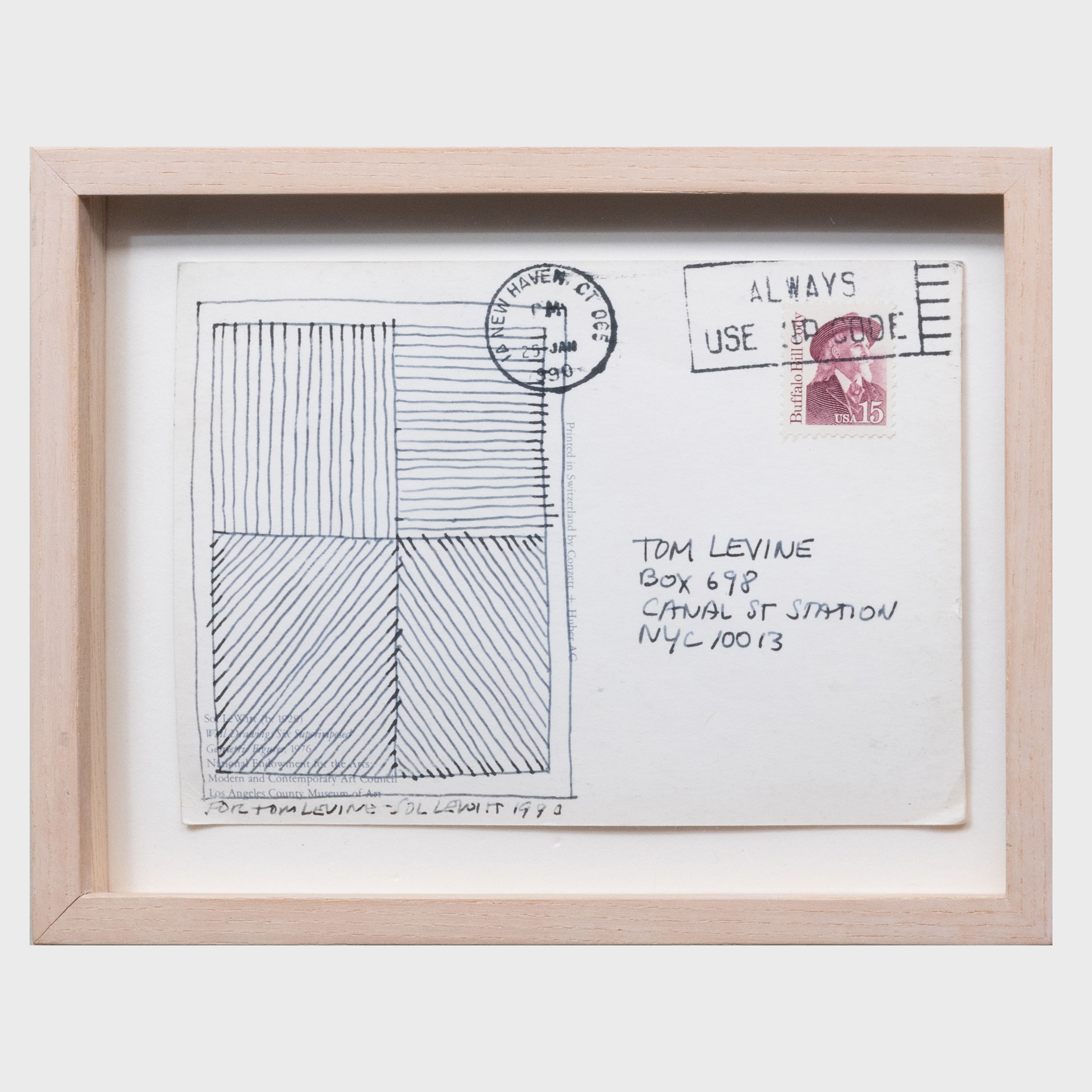 Artwork by Sol LeWitt, Postcard, Made of Ink on paper