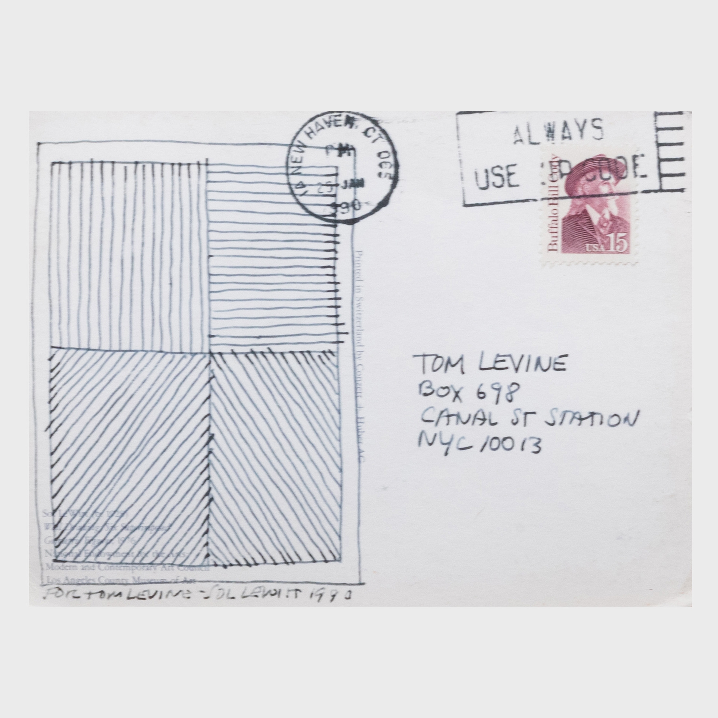 Artwork by Sol LeWitt, Postcard, Made of Ink on paper