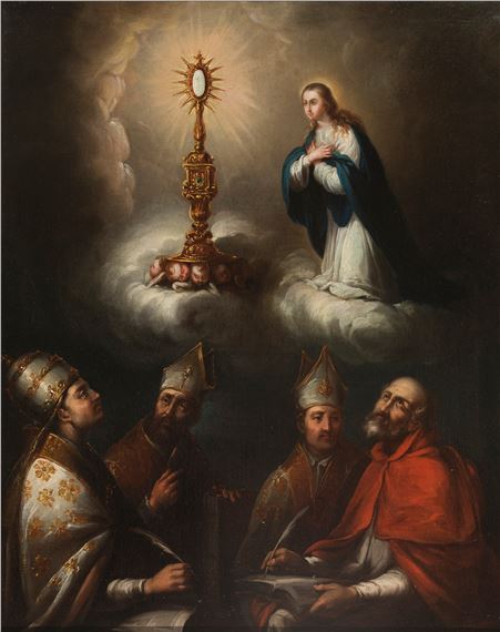 "The exaltation of the eucharist with the Our Lady Immaculate and the Fathers of the Church"