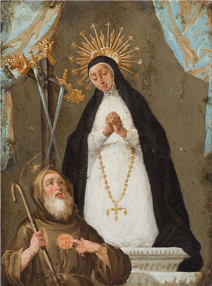 "True portrait Our Lady of Solitude, of Victory, from Madrid and Saint Francis of Paola”