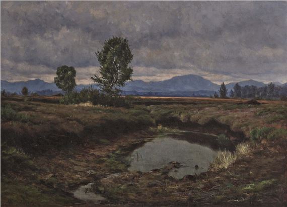 In the high moor (Seeshaupt with Benediktenwand) by Adalbert Wex