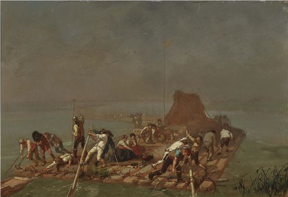 Rafts by Gustave Brion, dated 1855