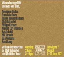 Wie es Euch gefällt und was wir sind - Knust Kunz, Munich (Ludwigstrasse)