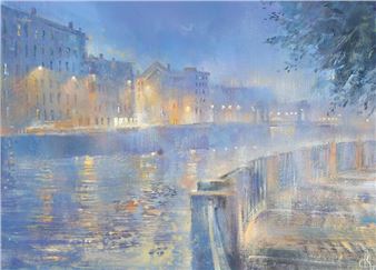 Twilight at Fontanka river - Nadezhda Anfalova