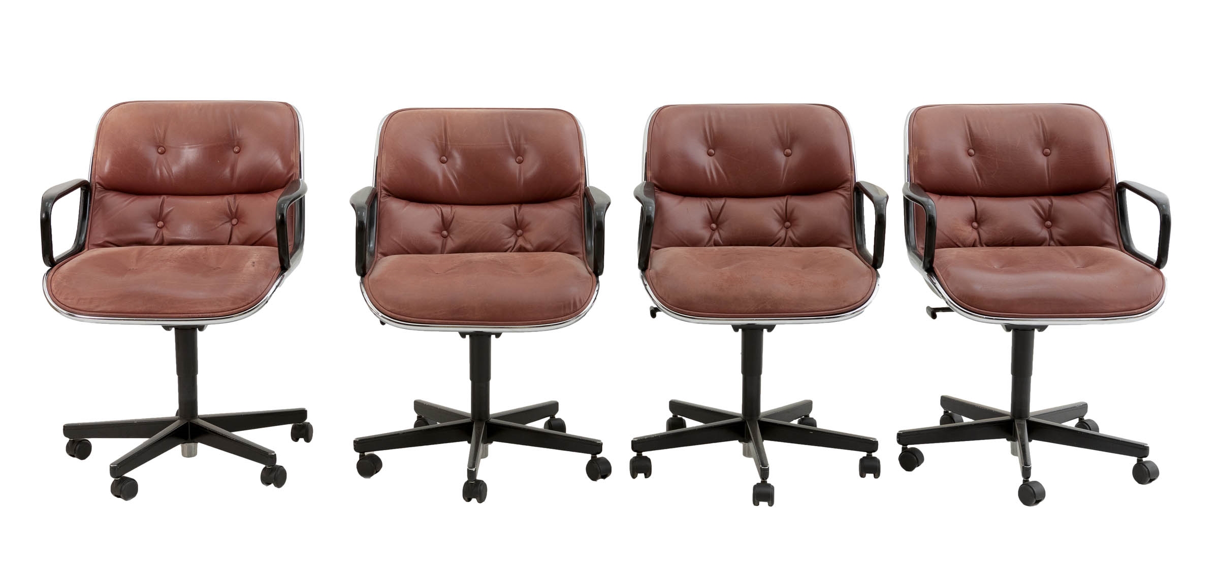 Charles Randolph Pollock | A set of four office chairs with armrests ...