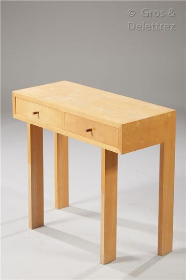 Jacques Quinet | Pearwood veneer console with two drawers in the waist ...