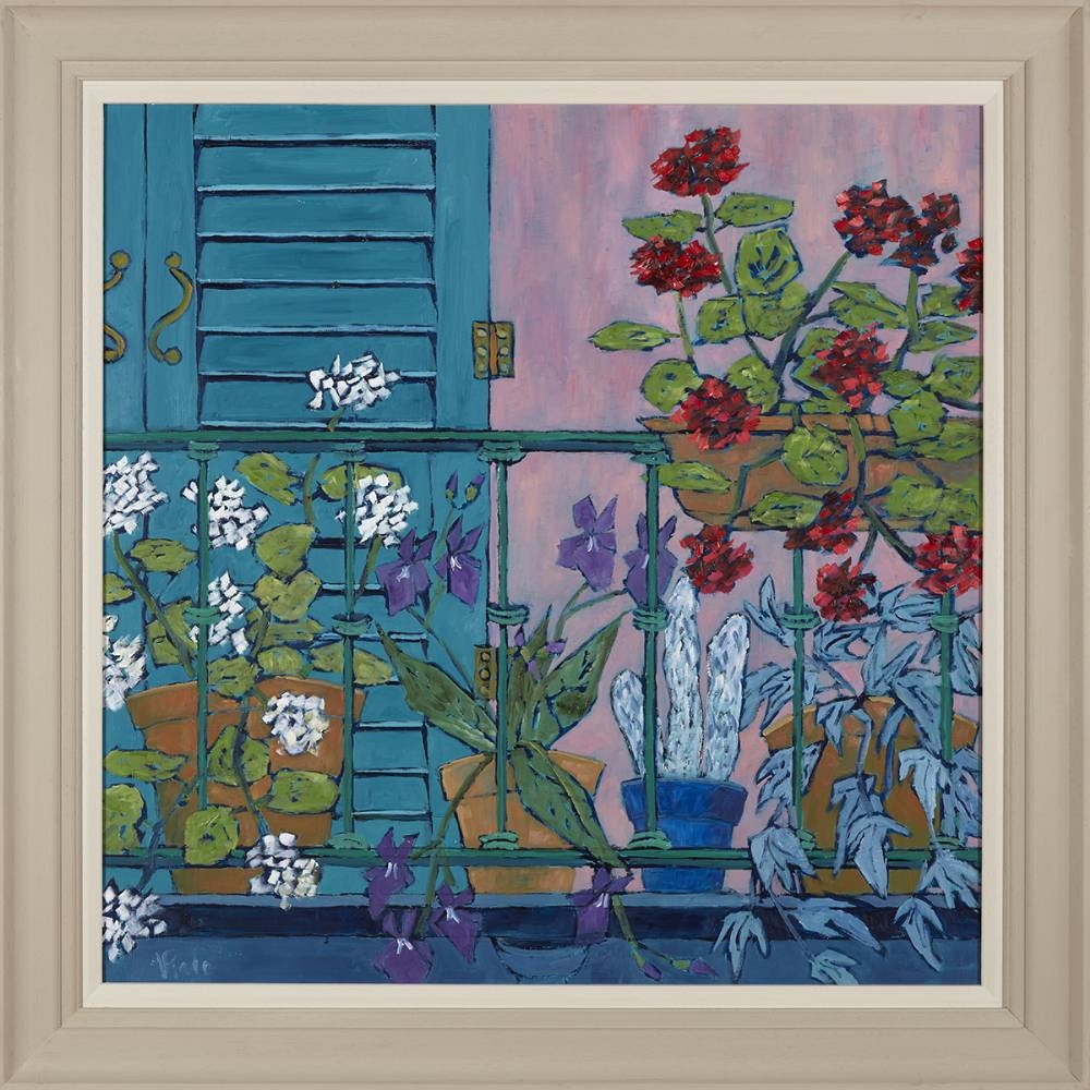 Artwork by Patrick Viale, PINK BALCONY, PORTO MAURIZIO, ITALY, Made of oil on board