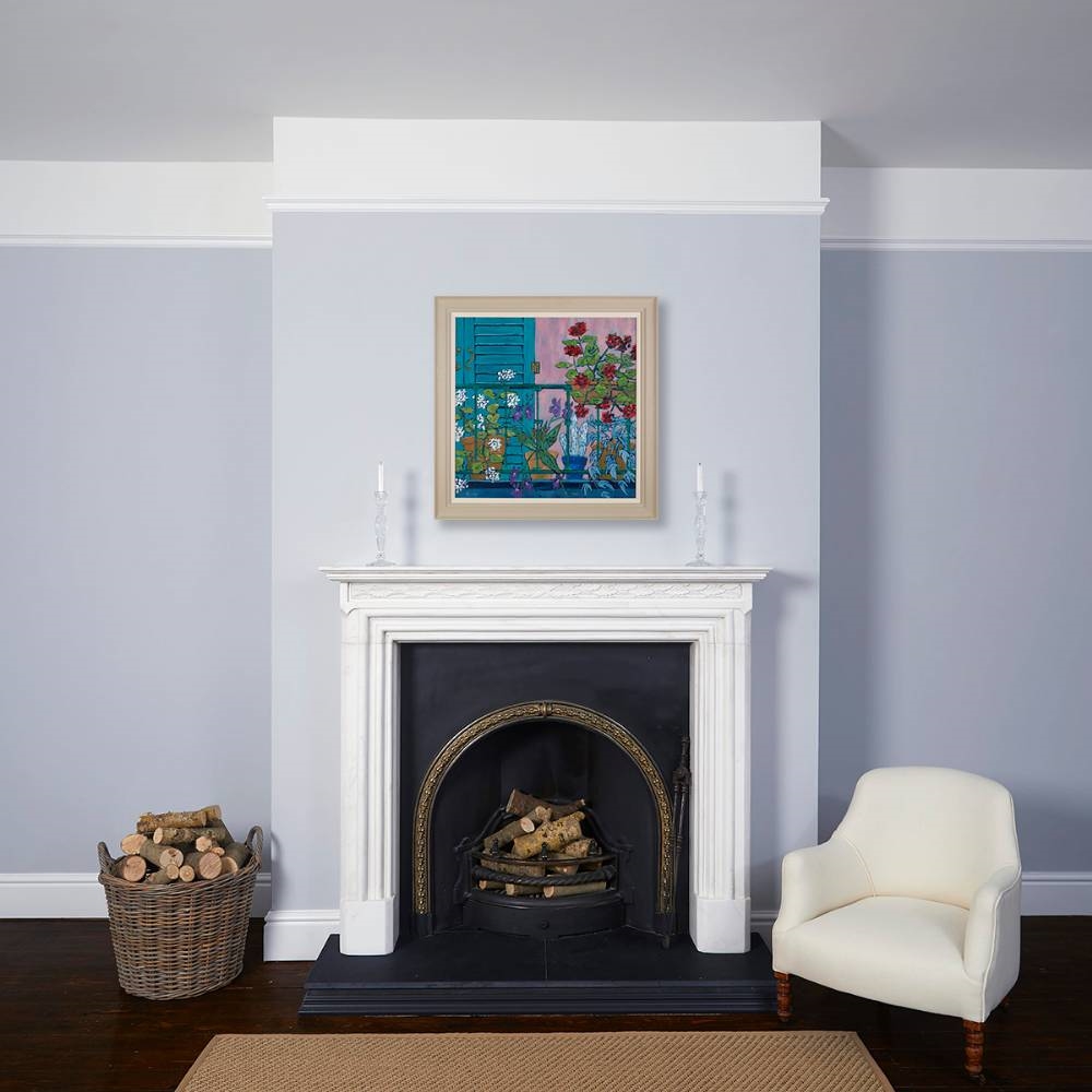 Artwork by Patrick Viale, PINK BALCONY, PORTO MAURIZIO, ITALY, Made of oil on board