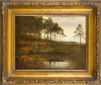 Forest clearing with small pond - Gustav Osterroht