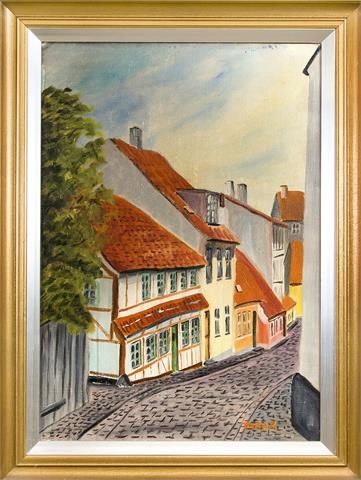 Artwork by Tommy R., Dorfgasse, Made of oil on hardboard