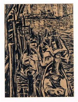 Tugboat in the harbor - Albert Klatt