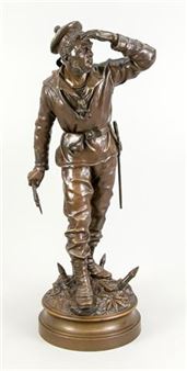 Statue of a soldier with hatchet - Charles Anfrie