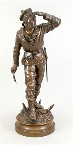Statue of a soldier with hatchet by Charles Anfrie