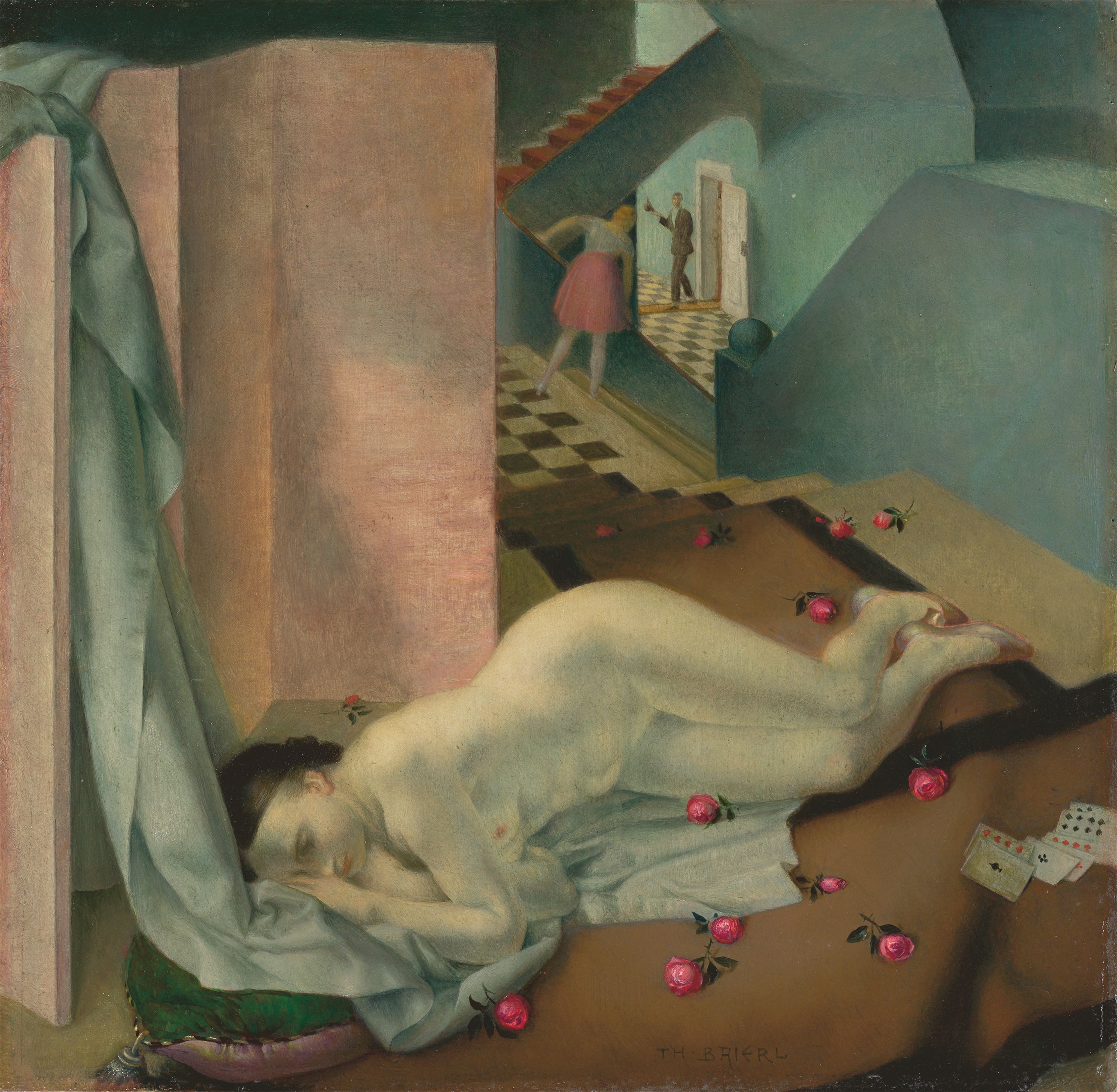 Artwork by Theodor Baierl, Die Gefeierte., Made of Oil on panel