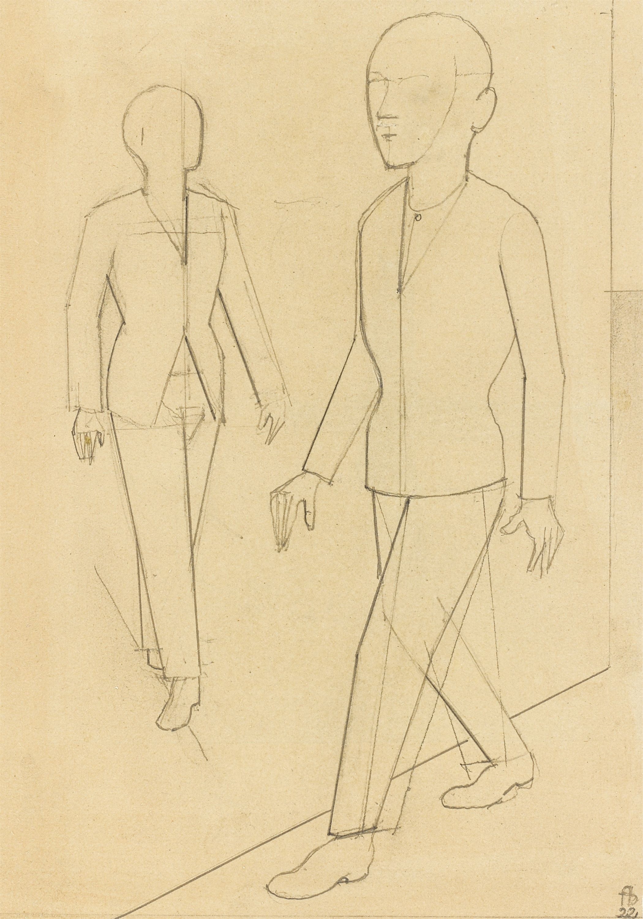 Artwork by Gottfried Brockmann, ”GԻ”., Made of Pencil on cardboard