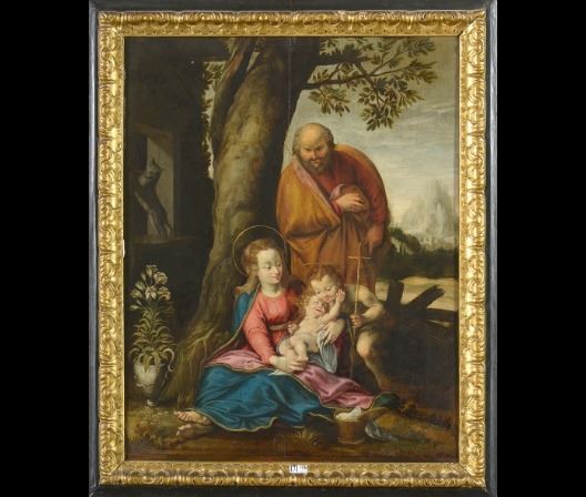 La Sainte Famille au chat et saint Jean-Baptiste by Federico Barocci, Hendrick Goltzius