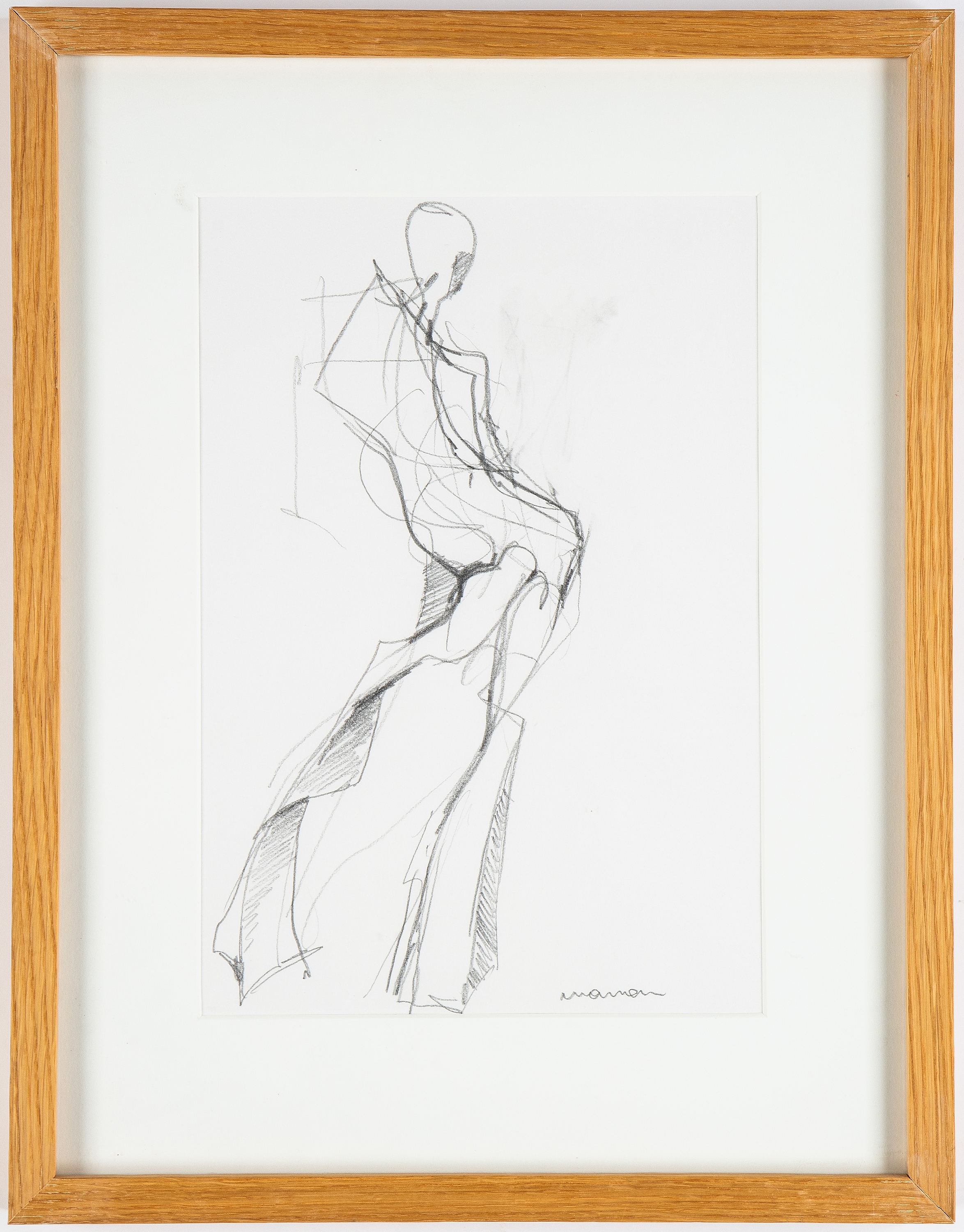 Artwork by Peter Mandl, Modellstudie, Made of pencil drawing