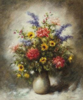 Flowers in vase by Pierre Sorel