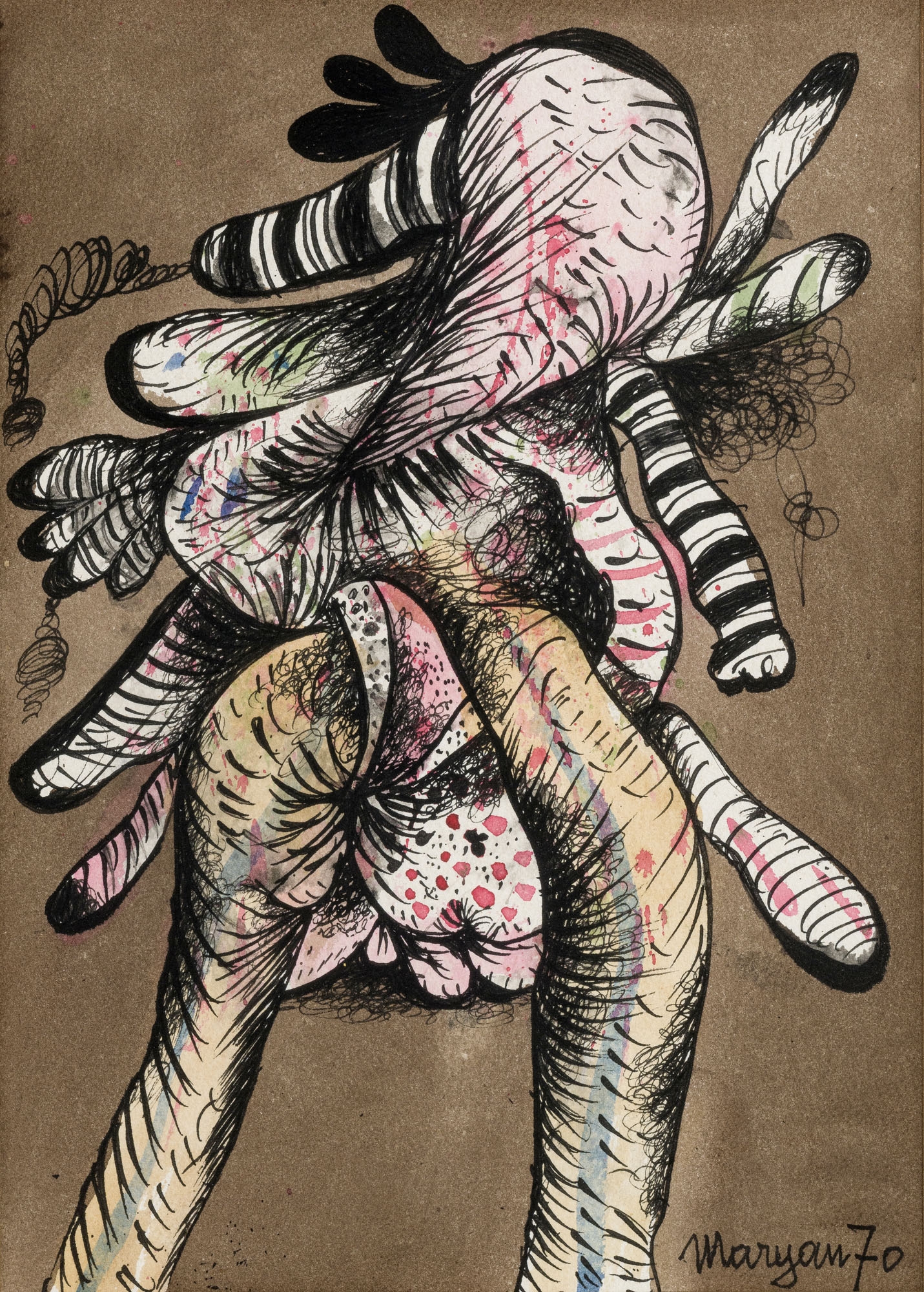 Artwork by Maryan S. Maryan, Sans titre, Made of ink and watercolor on paper