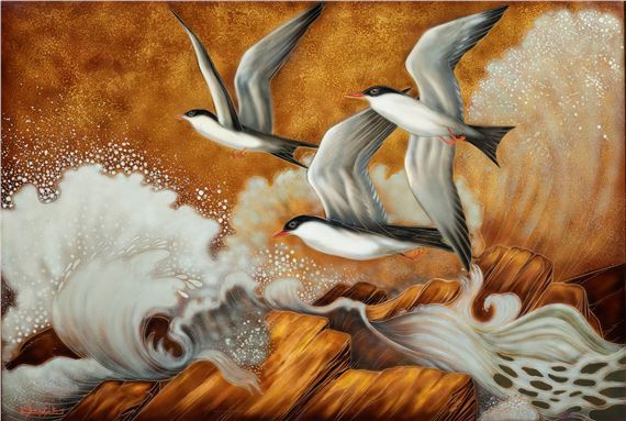 Gaston Suisse Hirondelles De Mer Dans La Tempete 1940 Mutualart