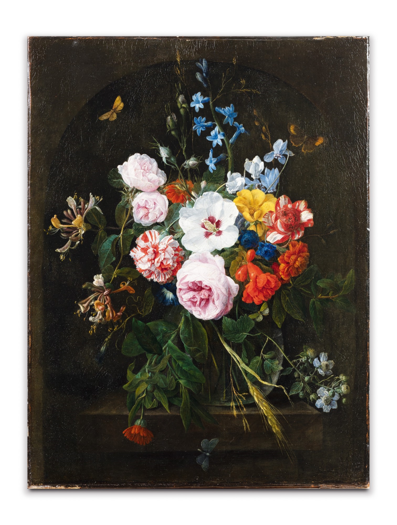 Artwork by Nicolaes van Veerendael, Still lifes with flowers in a crystal vase, Made of both oil on canvas