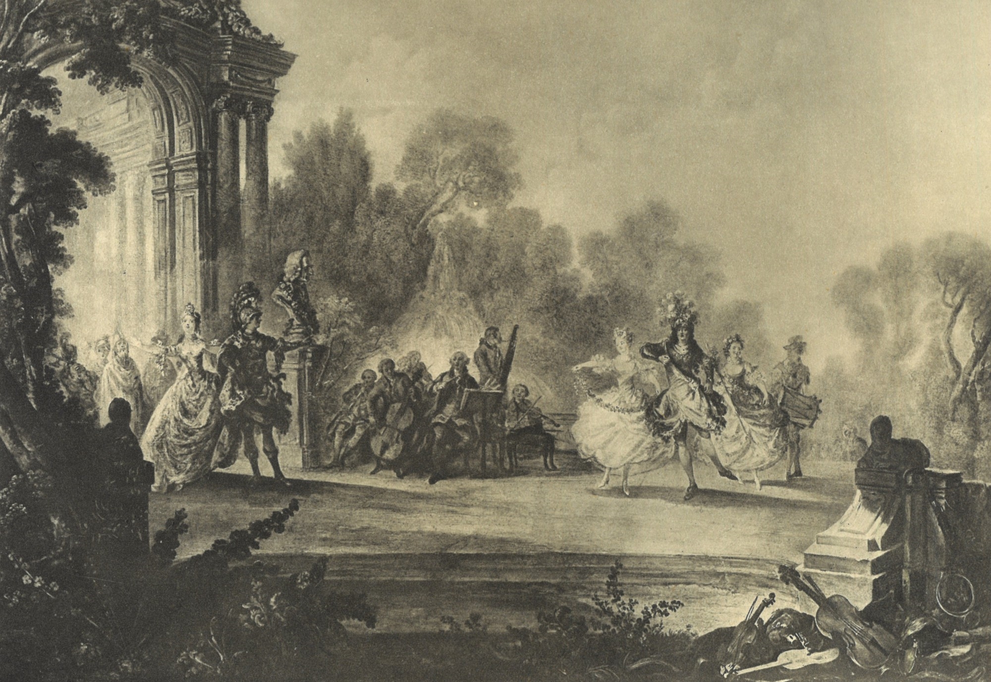 Artwork by Gabriel Jacques de Saint-Aubin, Le Turc Généreux, a scene dance from Indes Galantes by Rameau, Made of Oil on canvas