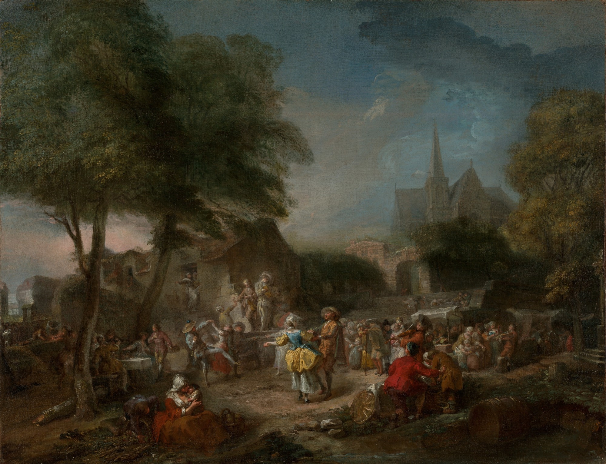 Artwork by Gabriel Jacques de Saint-Aubin, Le Turc Généreux, a scene dance from Indes Galantes by Rameau, Made of Oil on canvas