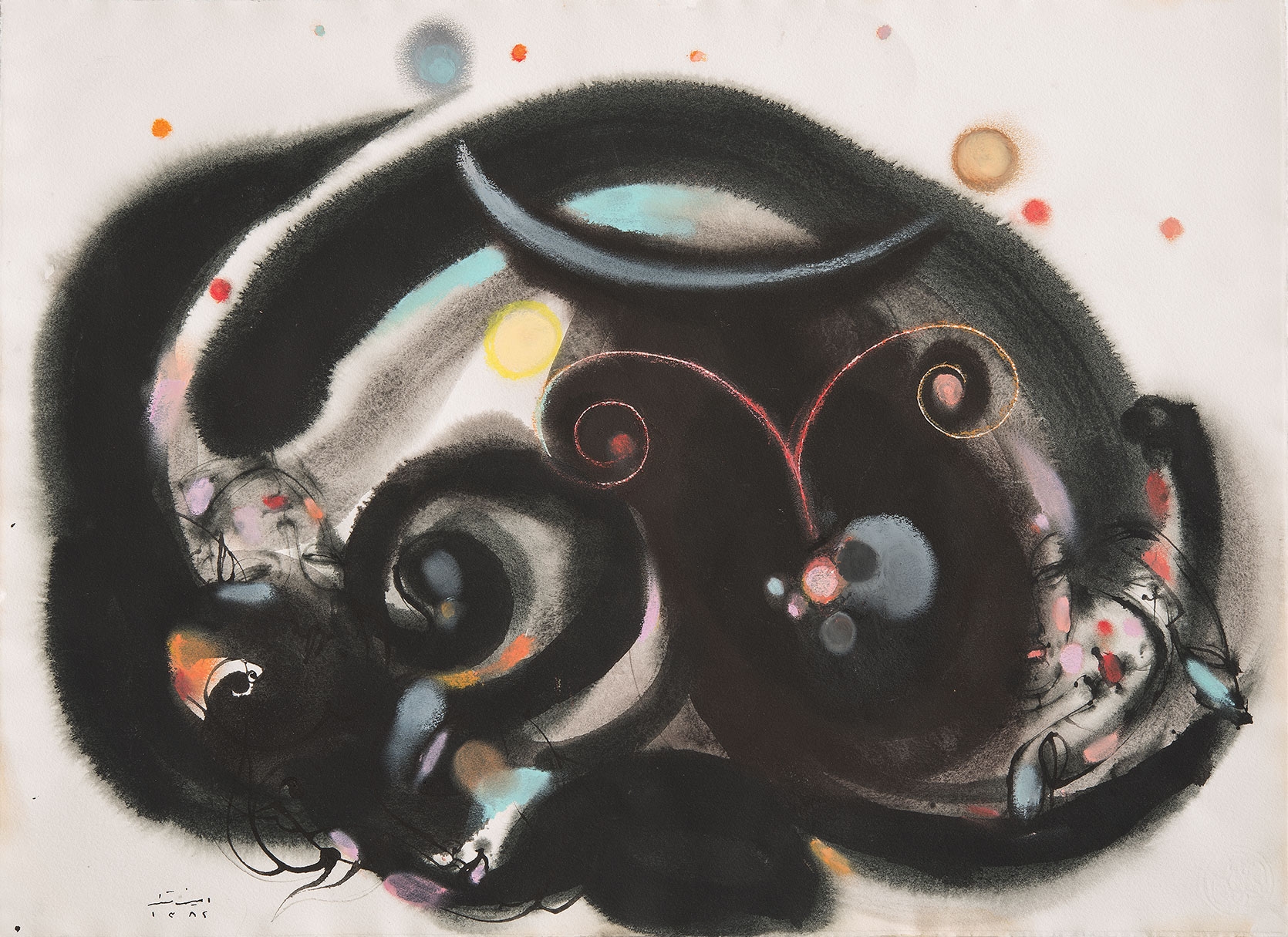 Artwork by Ahmad Amin Nazar, Untitle, Made of mixed media on cardboard