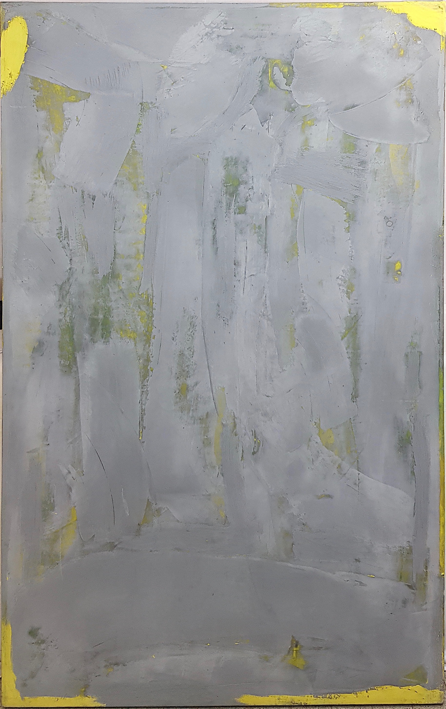 Artwork by Michel Duport, "COMPOSITION EN GRIS ET JAUNE", Made of Oil on canvas