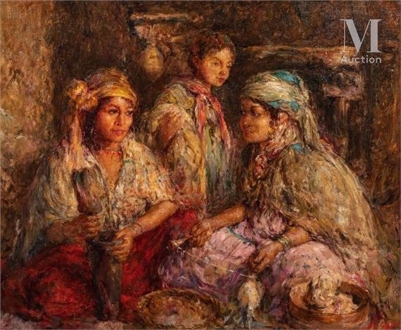 Les jeunes fileuses by Edouard Verschaffelt